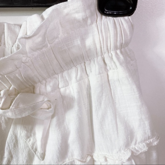 Princess Polly High Waisted Tie White Shorts - Picture 5 of 8